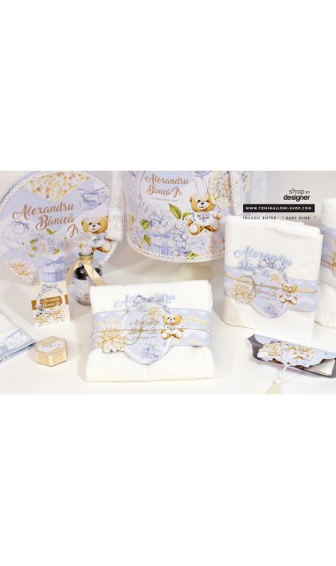 Trusou de botez pentru baieti cu ursuletul Baby Dior, Ursulet de plus 13